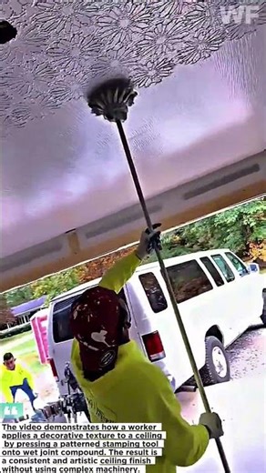 Amazing Ceiling Texture Pattern Using Manual Stamping Tool | Drywall Finishing Technique