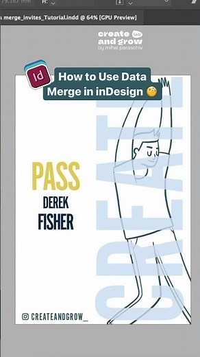 😱 InDesign Tutorial Data merge #indesign #adobe #shorts