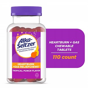 Alka-Seltzer Heartburn Gas ReliefChews, Antacid Antigas Chews for Fast Heartburn Relief, Gas, and Acid Indigestion Relief on the Go, 110 Count