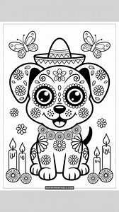 Little Spirits of the Day of the Dead Coloring Pages (FREE) #coloringpages #coloringbook #coloring #dayofthedead | SuperPrintable