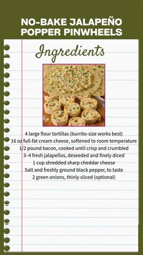 No-Bake Jalapeño Popper Pinwheels
