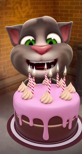 Animated Cat Celebrates Tom's Birthday in Style
