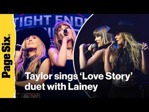 Taylor Swift sings “Love Story” with Lainey Wilson at Travis Kelce’s TEU concert