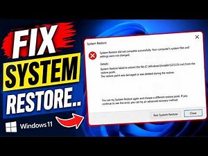 Fix "System Restore Did Not Complete Successfully" Windows 11 in 1 Minute ( 2026 )