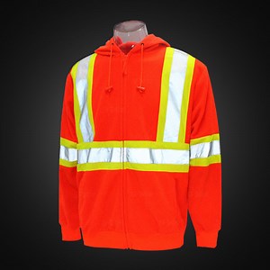 [Hot Item] Hi Vis Safety Fleece Zip Hoodie Sweatshirt Custom Winter Reflective Workwear Mens Work Hoodie