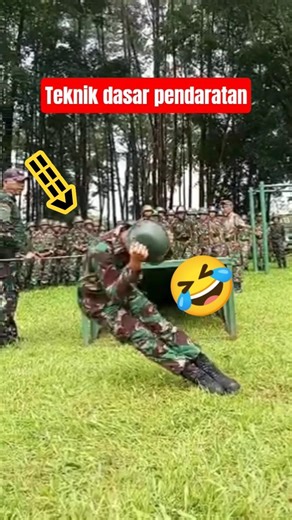 This is how TNI soldiers are trained to land before the actual jump #tni | TNI helmet