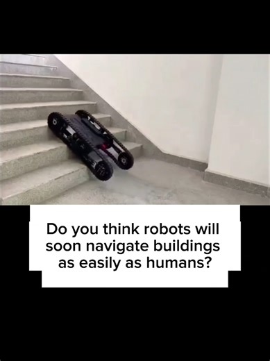 This tracked robot is tackling one of robotics’ toughest challenges—stairs 🤖🪜 Do you think robots will soon navigate buildings as easily as humans? 💥 The content is presented purely for learning and informational use. It is not affiliated with any sponsorships, promotions, or commercial activities. Full credit and ownership remain with the original creator and brand. If you are the rights holder and would prefer the content to be removed or the attribution to be adjusted, please contact us. #