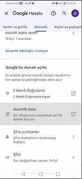 Google Güvenlik kodu nasıl alınır, Google hesabınızı yönetin'den nasıl güvenlik kodu alınır.
