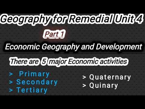 Remedial Geography Unit 4 Part 1 Economic Geography and Development major economic activities