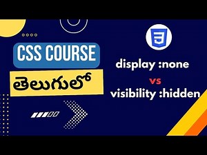 CSS display property |CSS visibility property|CSS display vs visibility| CSS tutorials