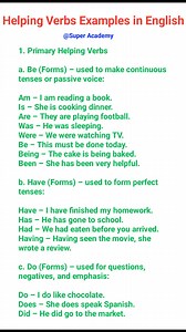 Primary Helping Verbs Examples in English #English #vocabulary #englishvocabulary #englishlearning | Daily English Dose