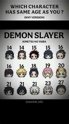 which character has same age as you #demonslayer #anime #hashira #game #kny #trend