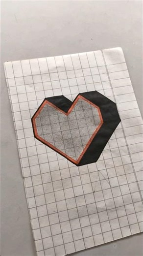 3D Drawing-26 #shorts #heartdrawing #drawing
