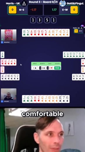 2.3K views | A 4♥ splinter creates a tough decision for West after opening 1♠ at the OCBL Patton. Watch the full match on the BridgeChamp channel. | Bridge Champ | Facebook