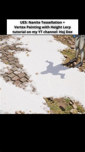 nanite tessellation + vertex painting with height lerp.#gamedev #unrealengine #ue5