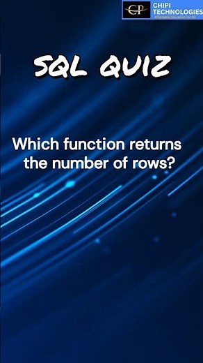 SQL Quiz #4 | Which SQL Function Counts Rows? | RDBMS MCQ Shorts | ChiPi Technologies