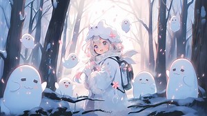 Ai Generated, Girl, Trees. Free Stock Video