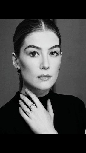 Rosamund Pike was born in 1979 in London to two opera-singing parents, and the rhythm of classical music shaped her early world. As a teenager, she studied at Badminton School before reading English Literature at Wadham College, Oxford, where she performed in stage productions that refined her precision and poise. #actress #RosamundPike #famous | Scrolls of the Ages
