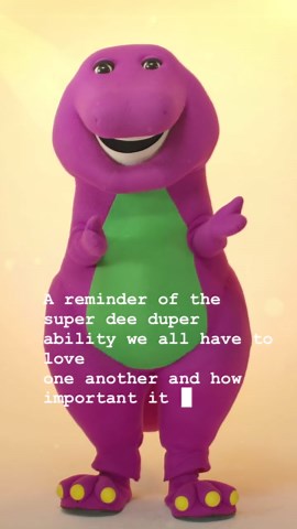 Barney The Dinosaur on Instagram: "Happy Love Day everyone! 🤗 What a tee-rific day to be reminded that you are loved 💜 Your Friend, Barney . . . . . . . BARNEY AND THE BACKYARD GANG and BARNEY & FRIENDS were originally developed by Sheryl Leach, Kathy Parker and Dennis DeShazer."
