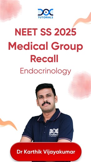 💥 NEET SS 2025 Endocrinology Recall 💥 Can you recall the key Endocrinology concepts that appeared in NEET SS 2025? 🤔 Dr. Karthik VijayaKumar takes you through the most important Endocrine disorders, diagnostic approaches, and high-yield questions from the exam! 🧠✨ Want more? Watch the full Endocrinology Recall Session on YouTube for in-depth coverage and expert tips to boost your prep! 🔥 👉 Watch the full video on DocTutorials Super Speciality YouTube! 🔗 Link in Bio #NEETSS2025 #Endocrinol