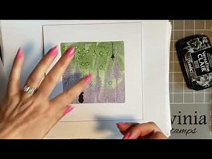 Stamping The Fairy Fir Tree onto The Gel Press by Jo Rice. - A Lavinia Stamps Tutorial