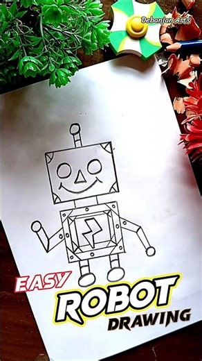 Easiest Way to Draw a Cute Robot! 🤖✏️ Simple Step-by-Step Tutorial #shorts #art #robot #robots