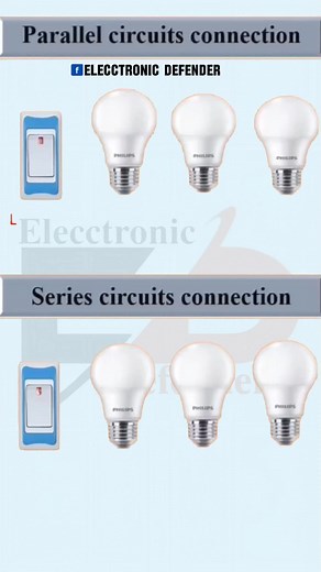 series and parallel connection diagram animation #electrician #CircuitDiagram #electronicsengineering #electrical #Elecctronic_Defender | Elecctronic Defender