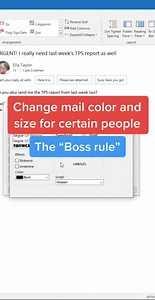 22K views · 197 reactions | The “Boss rule” - change color and size of #Outlook emails from certain people #offficetips #edutok #techtok #tikokteachers #teachertechtip #howto 6932236879165197573cc | Mike Tholfsem | Facebook