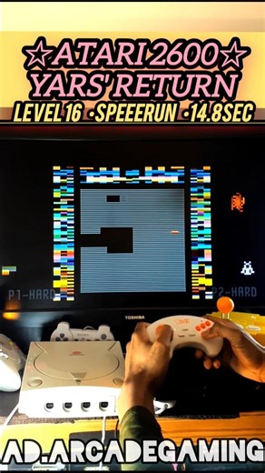 Atari Yars' Return Level 16 Speedrun 14.8s Gameplay (Hard Mode)