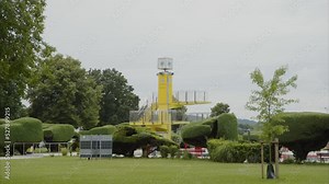 beautiful cut bushes and hedges in outdoor pool
