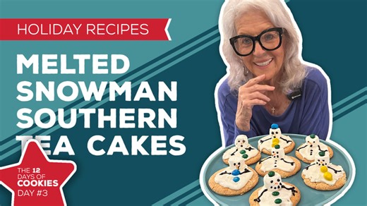 On the third day of Christmas cookies, I'm givin' to y'all a Melted Snowman Southern Tea Cakes recipe: https://www.pauladeen.com/recipe/melted-snowman-southern-tea-cakes/ | Paula Deen