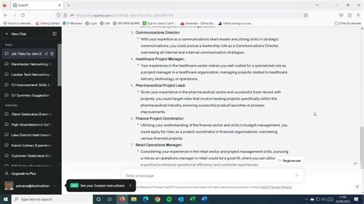 Use ChatGPT to find Job Titles you can apply for. | Paul Sloane