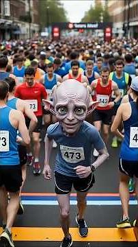 Alien trains for a marathon... and the finish line is EMOTIONAL 😭🏅 #shorts