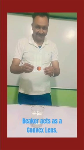 Because the beaker acts as a Convex lens #experiements #physics #scienceexperiment #sciencefairproje