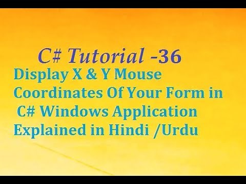 Display X & Y Mouse Coordinates Of Your Form in C#