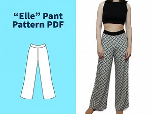 Both Size Ranges - "elle" Pant Pattern, Wide/straight Leg, Knit, High and Low Waisted, Comfortable, PDF Download, Sewing Pattern - Etsy