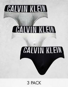 Calvin Klein intense power cotton stretch briefs 3 pack in multi | ASOS