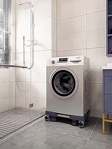 Appliance Trolley with 4 Locking Double Wheel Mini Fridge Racks Adjustable Furniture Portter Mobile Roller Base for Washing Machine, Dryer, Refrigerator, Laundry Base