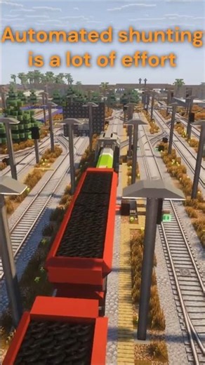 Progress on automated Minecraft Create Train Shunting #create #minecraft #train #gaming #createmod
