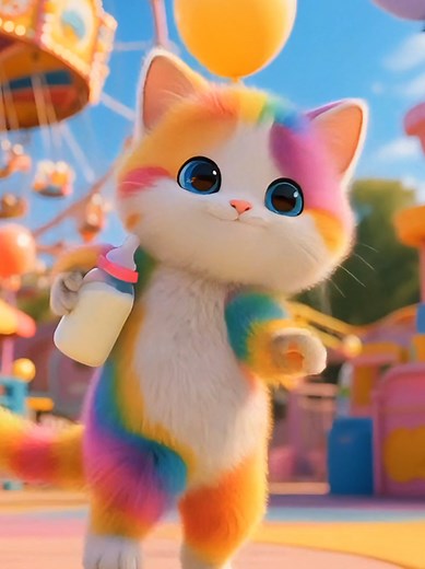 Funny Rainbow Cat Cartoon Video for Cat Lovers
