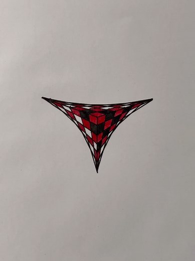 "3D Optical Illusion Drawing | Red and White Checkerboard Art 🎨" #3DA...