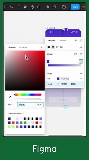 Apply variables to gradients in Figma #shorts #figma