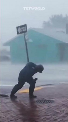 Weather reporter struck by tree during Hurricane Ian