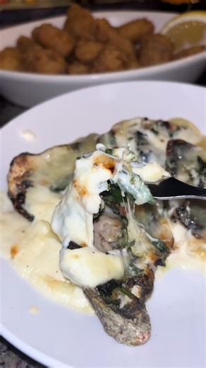 Oyster Rockefeller from Fishbones Detroit >>> #FYP #DetroitEats #OysterRockefeller #SeafoodTok #DowntownDetroit