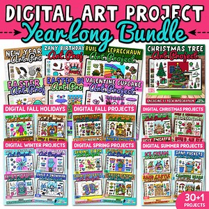 Yearlong Digital Art Lessons: 31 Holiday & Seasonal Projects & Writing Prompts