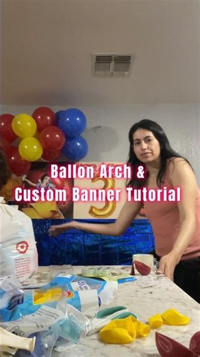 Custom Banner & Baloon Arch Tutorial #balloondecoration #diyballoons #lifestylevlogger