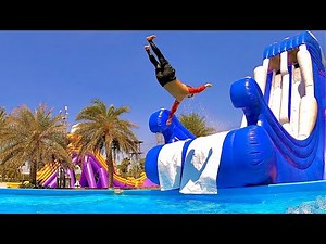 Waterslides at Pantai Norasingh Water Park in Thailand