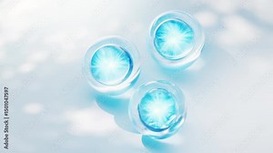 Transparent blue bubbles background, 3d rendering. Stock Video