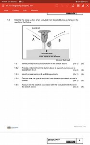 1.3 Refer to the cross section of an occluded front depicted be... | Filo