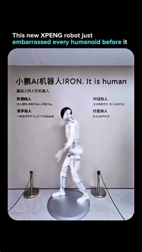 AIPulze | AI Tools & Technology on Instagram: "Most humanoid robots from the past struggled to walk straight, balance properly, or move without looking stiff and fragile. This new XPENG Iron humanoid changes the conversation. Fluid motion. Controlled strikes. Real balance. Not pre programmed poses. Not slow lab movements. Compared to earlier robots that focused on walking or waving, this one shows full body coordination and precision like it’s training muscle memory. The scary part isn’t the kun